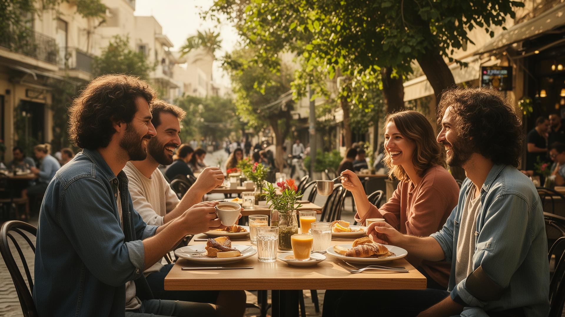 Un petit-déjeuner partagé à la terrasse d'un café tel-avivien
